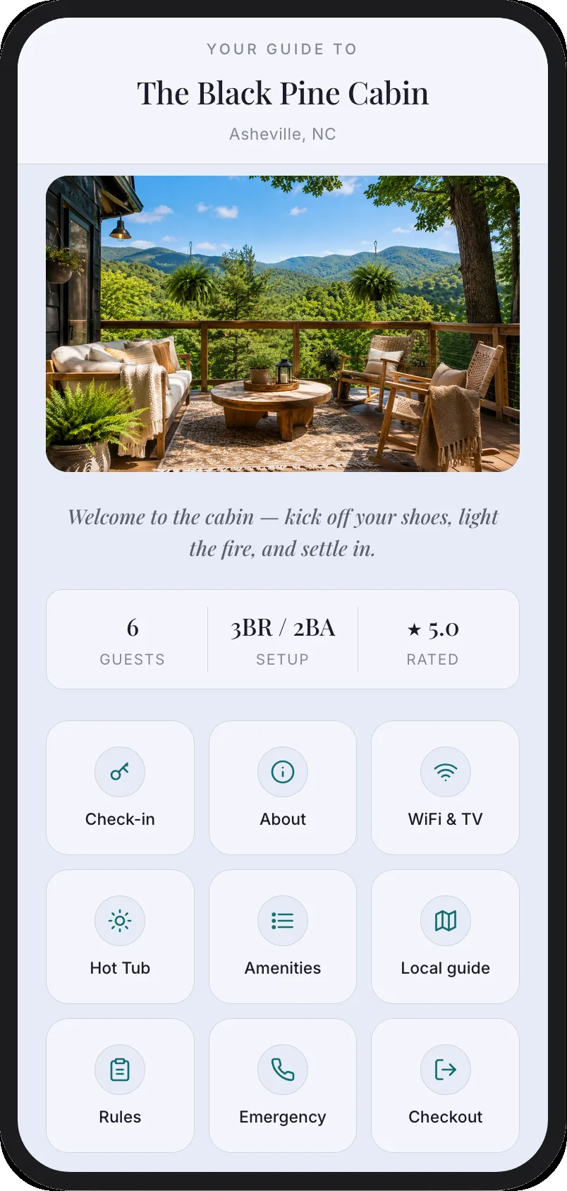 Welcome guide — The Black Pine Cabin, Asheville