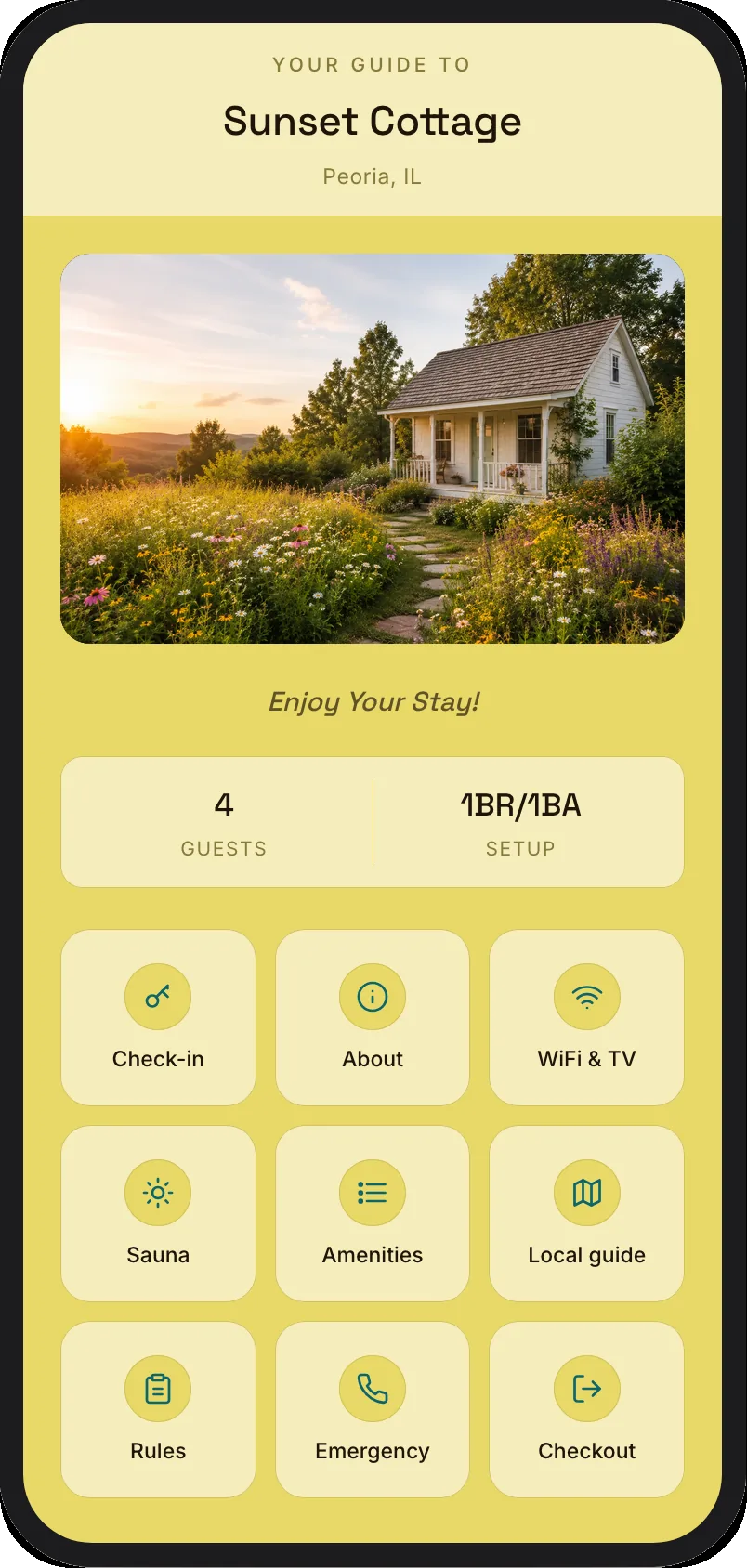 Welcome guide — Sunset Cottage, Peoria